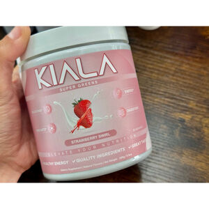 Kiala Super Greens, 5 out of 30 scoops used, expires 09/26, Strawberry Swirl